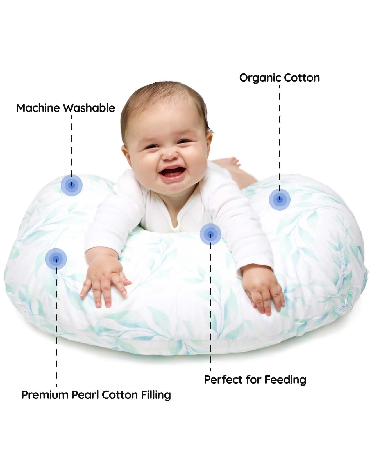 BABYGO® Green Leaf Nursing Pillow - Image 5