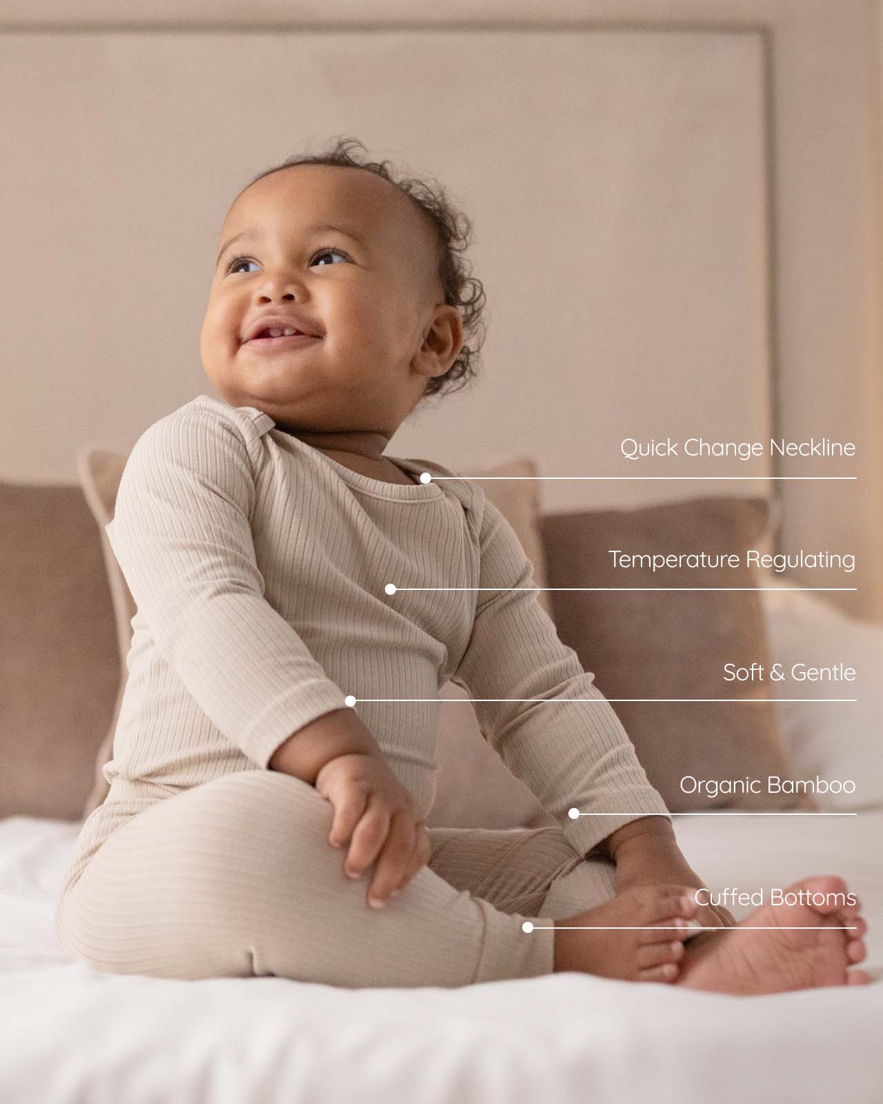 BABYGO® Oatmeal Long Ribbed Bodysuit & Leggings - Image 3