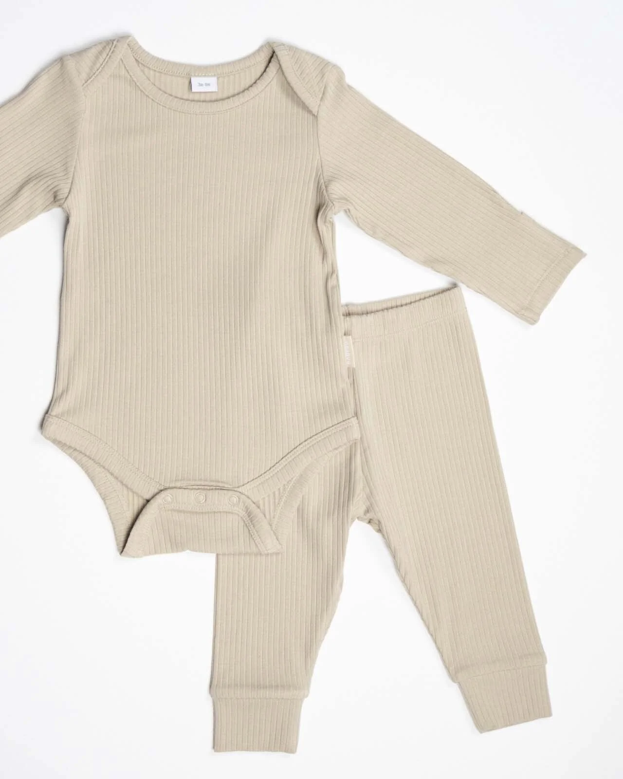 BABYGO® Oatmeal Long Ribbed Bodysuit & Leggings - Image 6