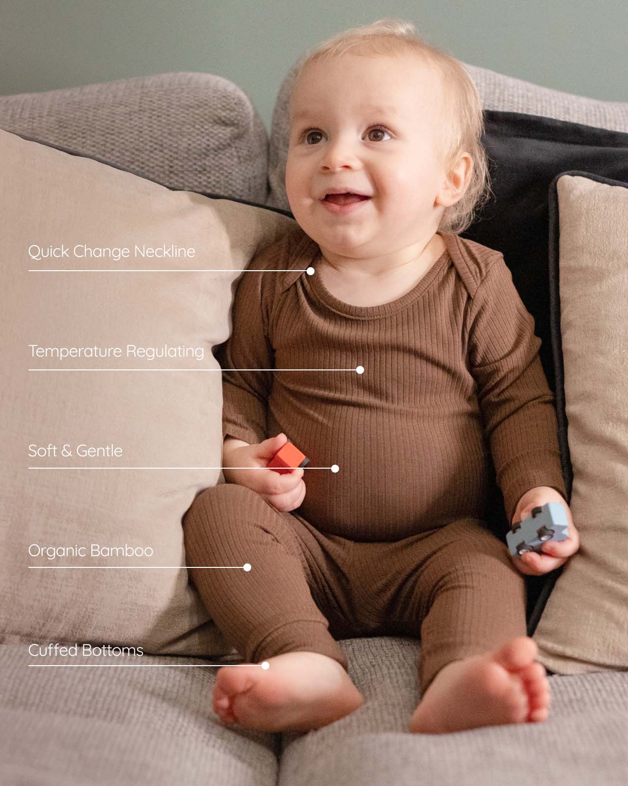 BABYGO® Mocha Long Ribbed Bodysuit & Leggings - Image 3