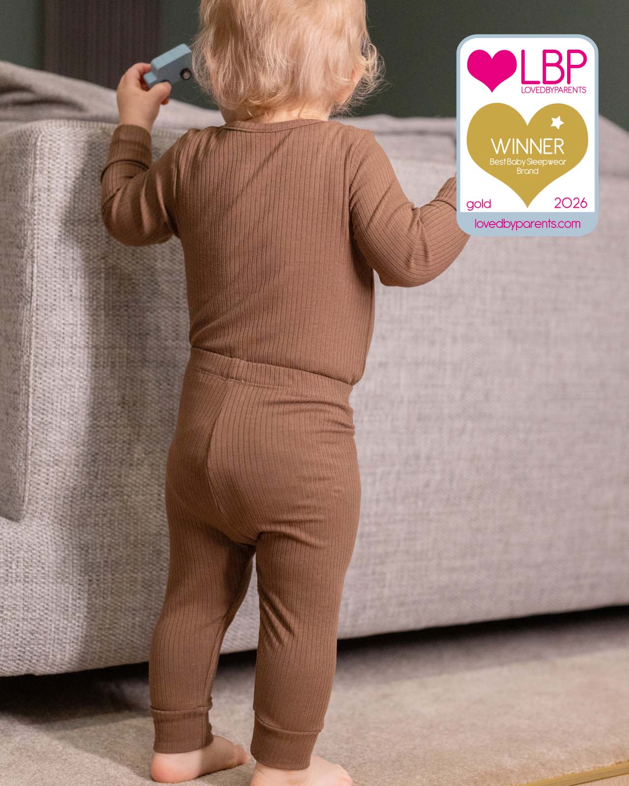 BABYGO® Mocha Long Ribbed Bodysuit & Leggings - Image 4