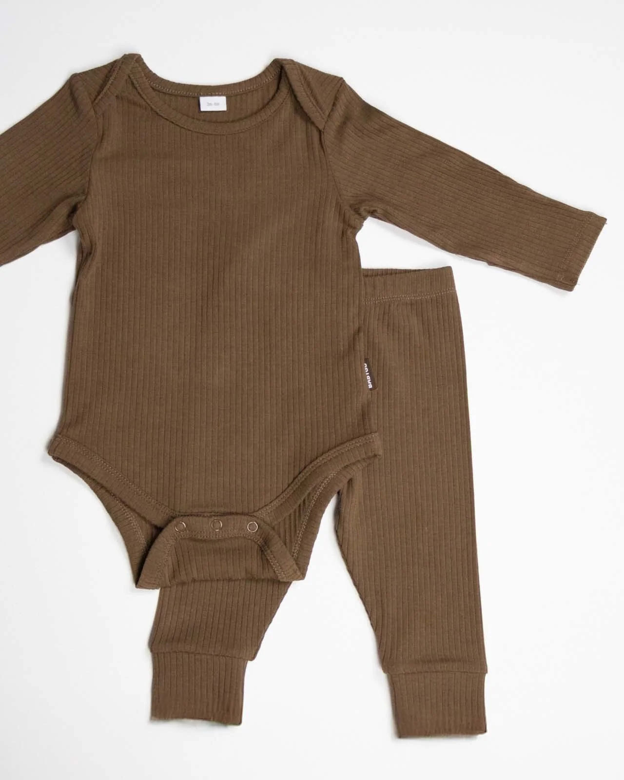 BABYGO® Mocha Long Ribbed Bodysuit & Leggings - Image 6