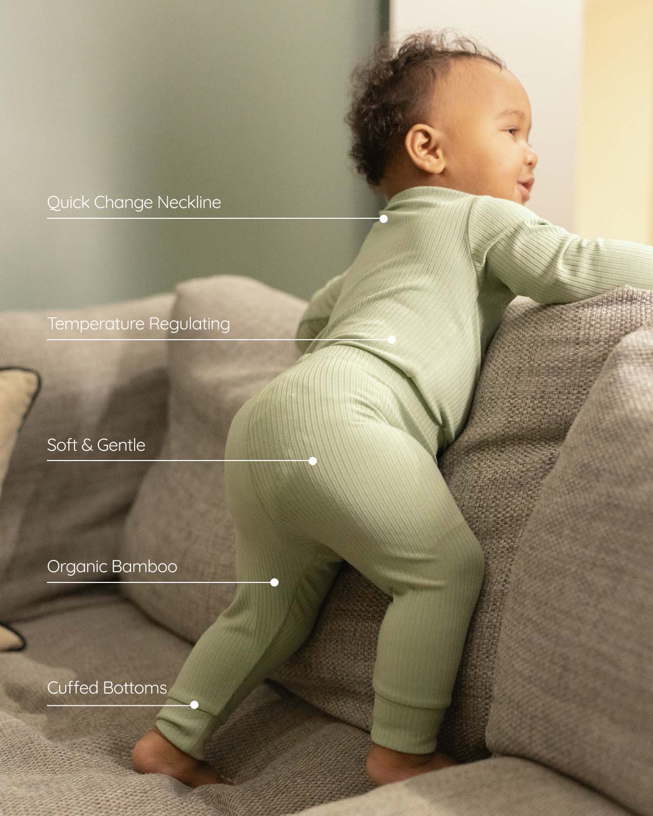 BABYGO® Sage Long Ribbed Bodysuit & Leggings - Image 3