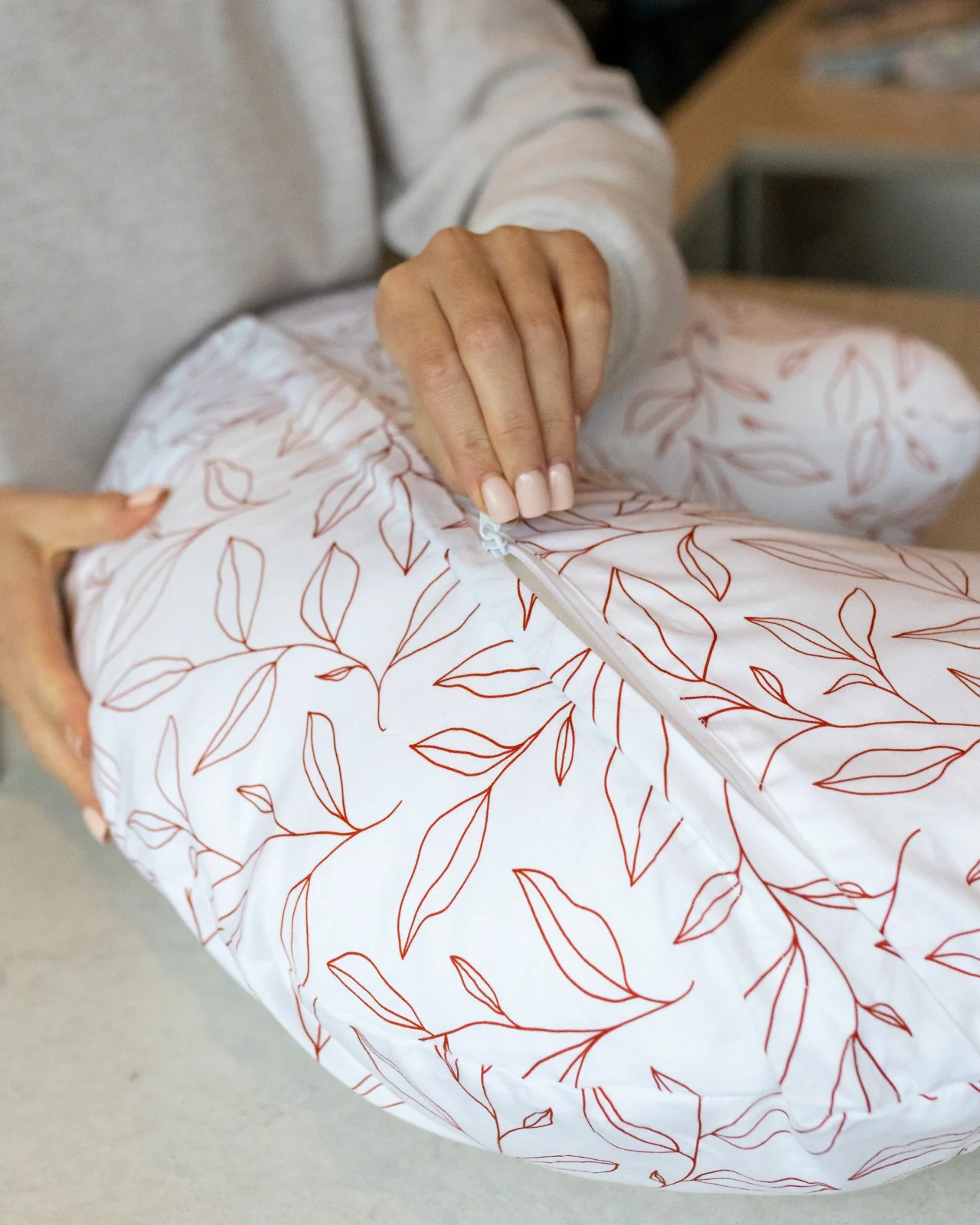 BABYGO® Orange Leaf Nursing Pillow Cover - Image 4