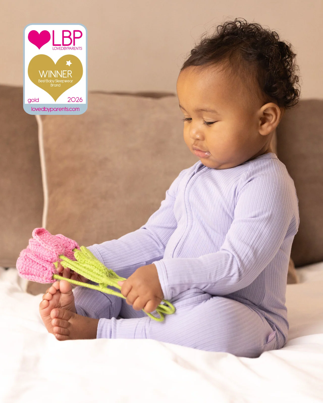 BABYGO® Lilac Ribbed Zip Sleepsuit - Image 6