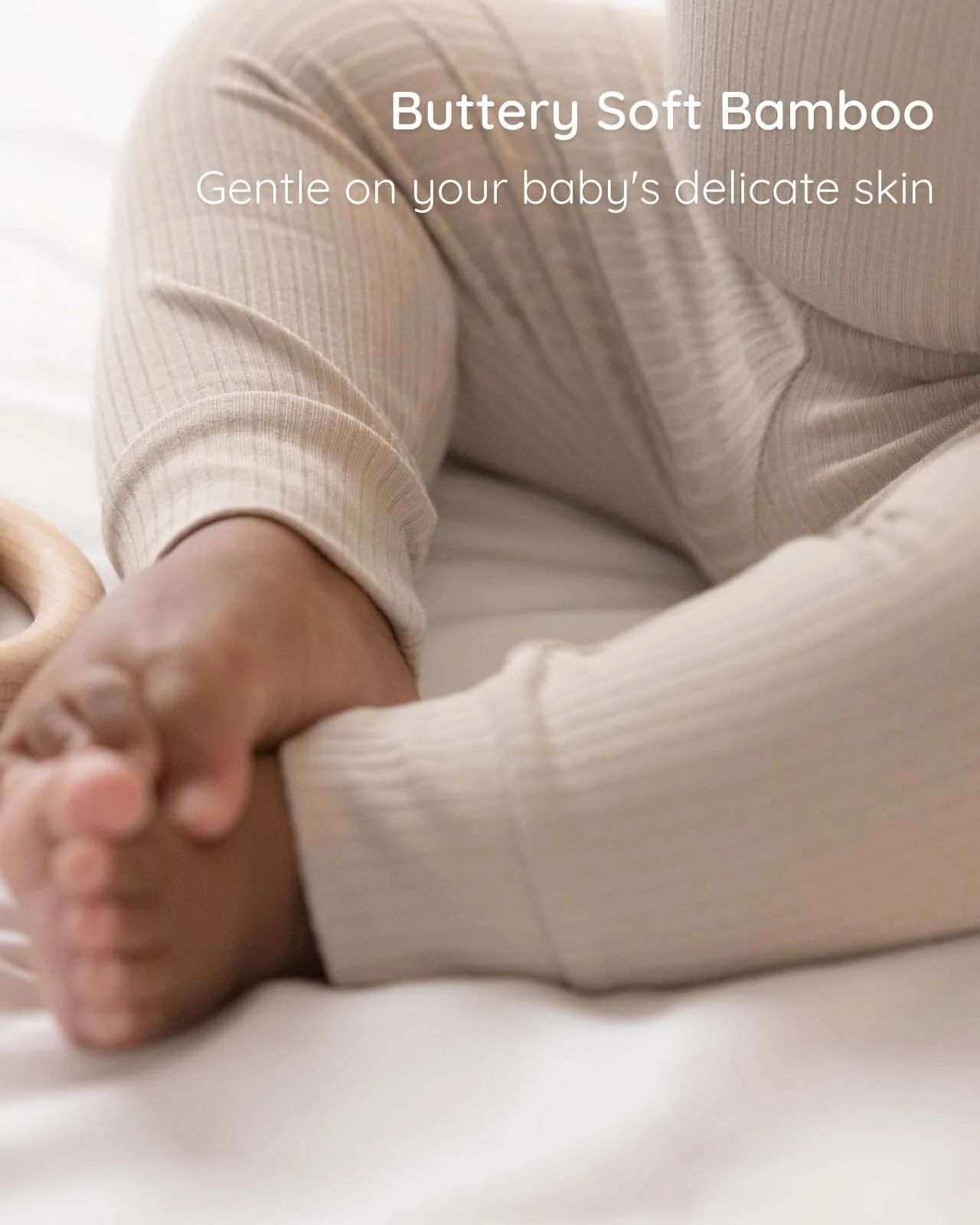 BABYGO® Oatmeal Short Ribbed Bodysuit & Leggings - Image 4