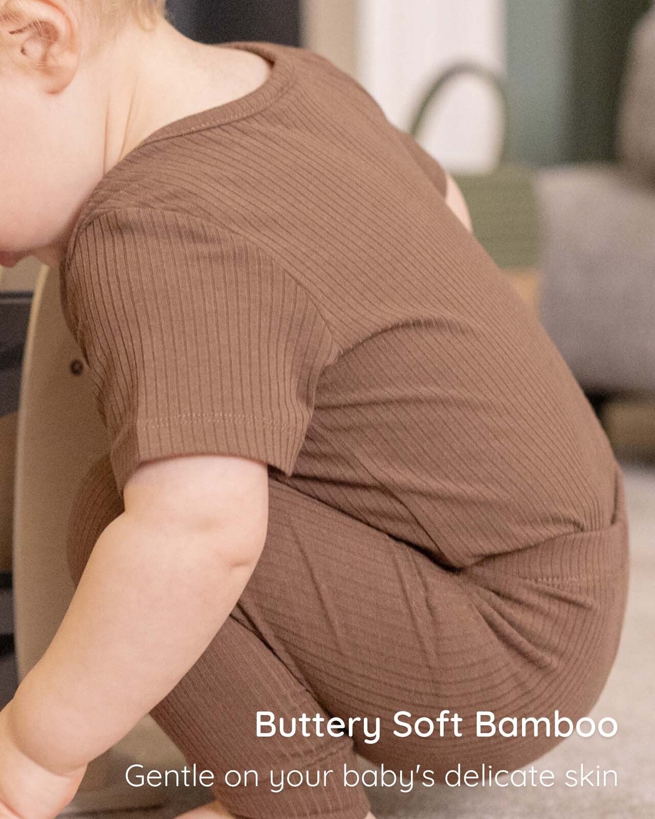 BABYGO® Mocha Short Ribbed Bodysuit & Leggings - Image 4