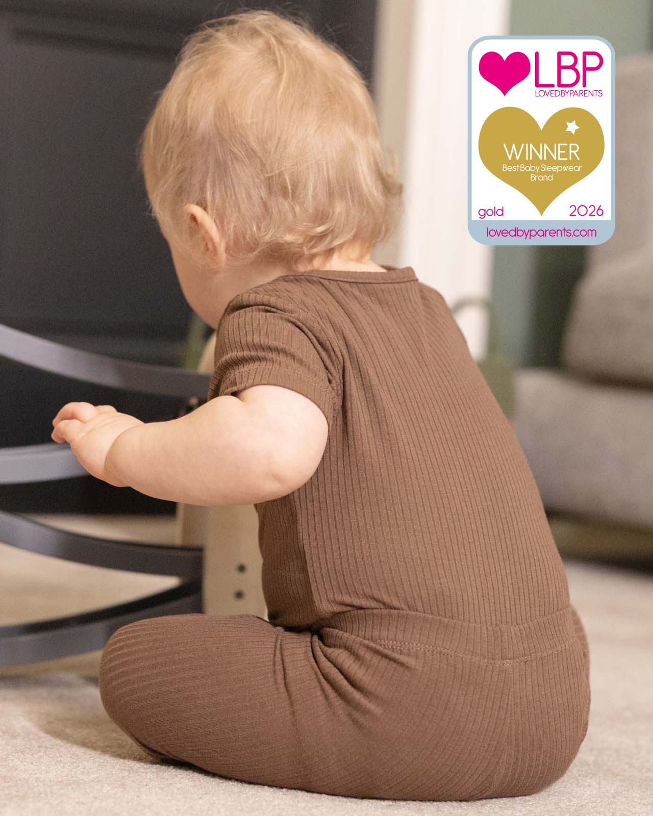 BABYGO® Mocha Short Ribbed Bodysuit & Leggings - Image 5