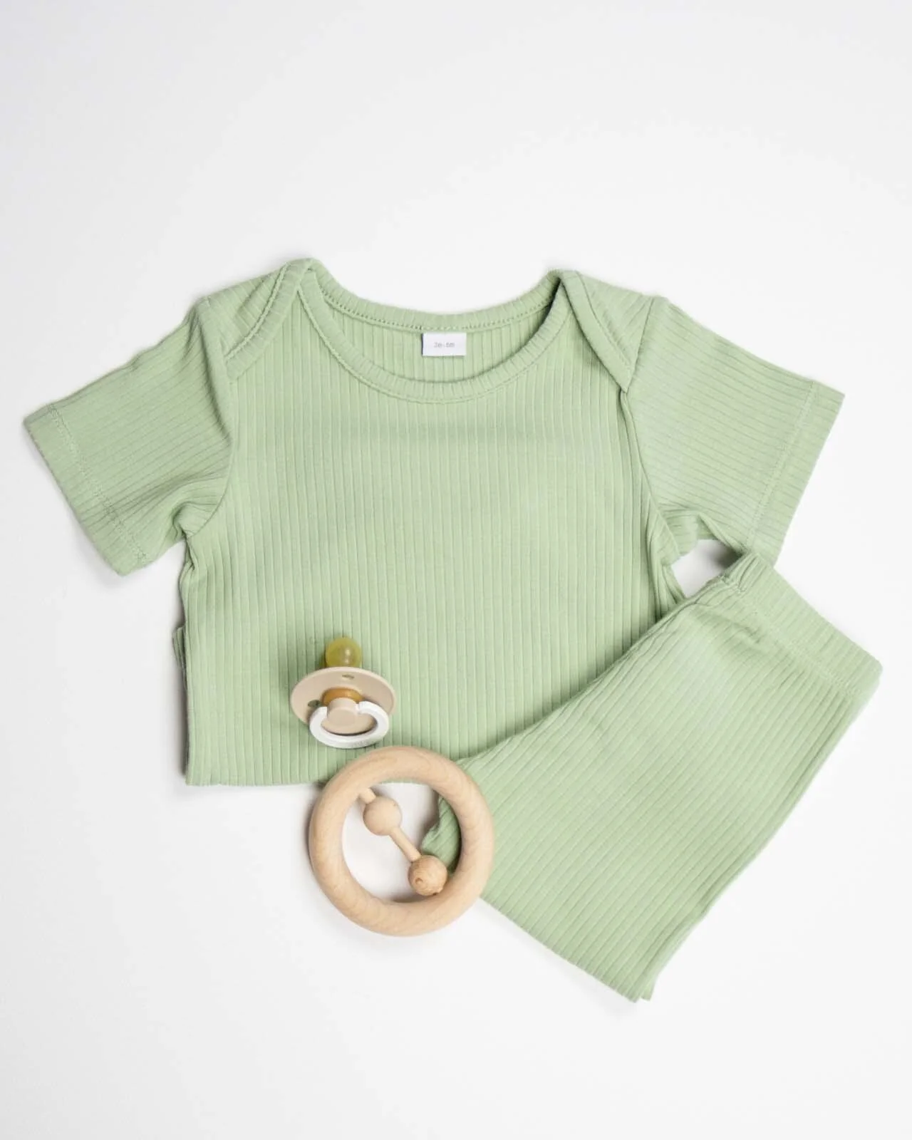 BABYGO® Sage Short Ribbed Bodysuit & Leggings - Image 6