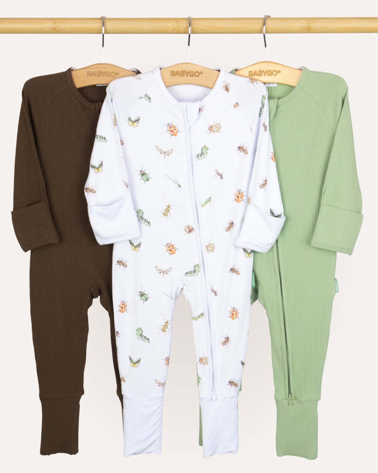 BABYGO® Zip Sleepsuit | 3 Pack