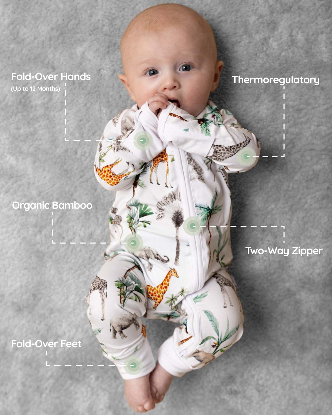 BABYGO® Safari Zip Sleepsuit - Image 3