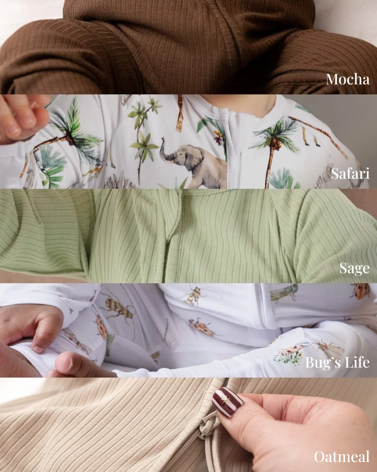 BABYGO® Zip Sleepsuit | 5 Pack | Nature Edit - Image 2