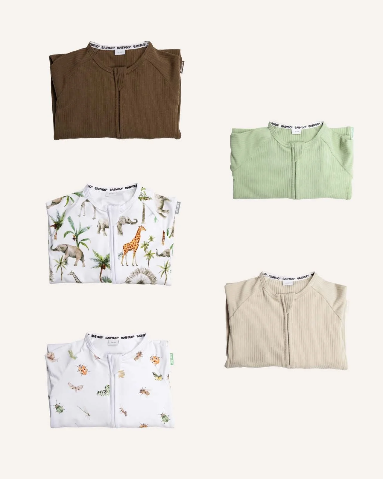 BABYGO® Zip Sleepsuit | 5 Pack | Nature Edit - Image 5