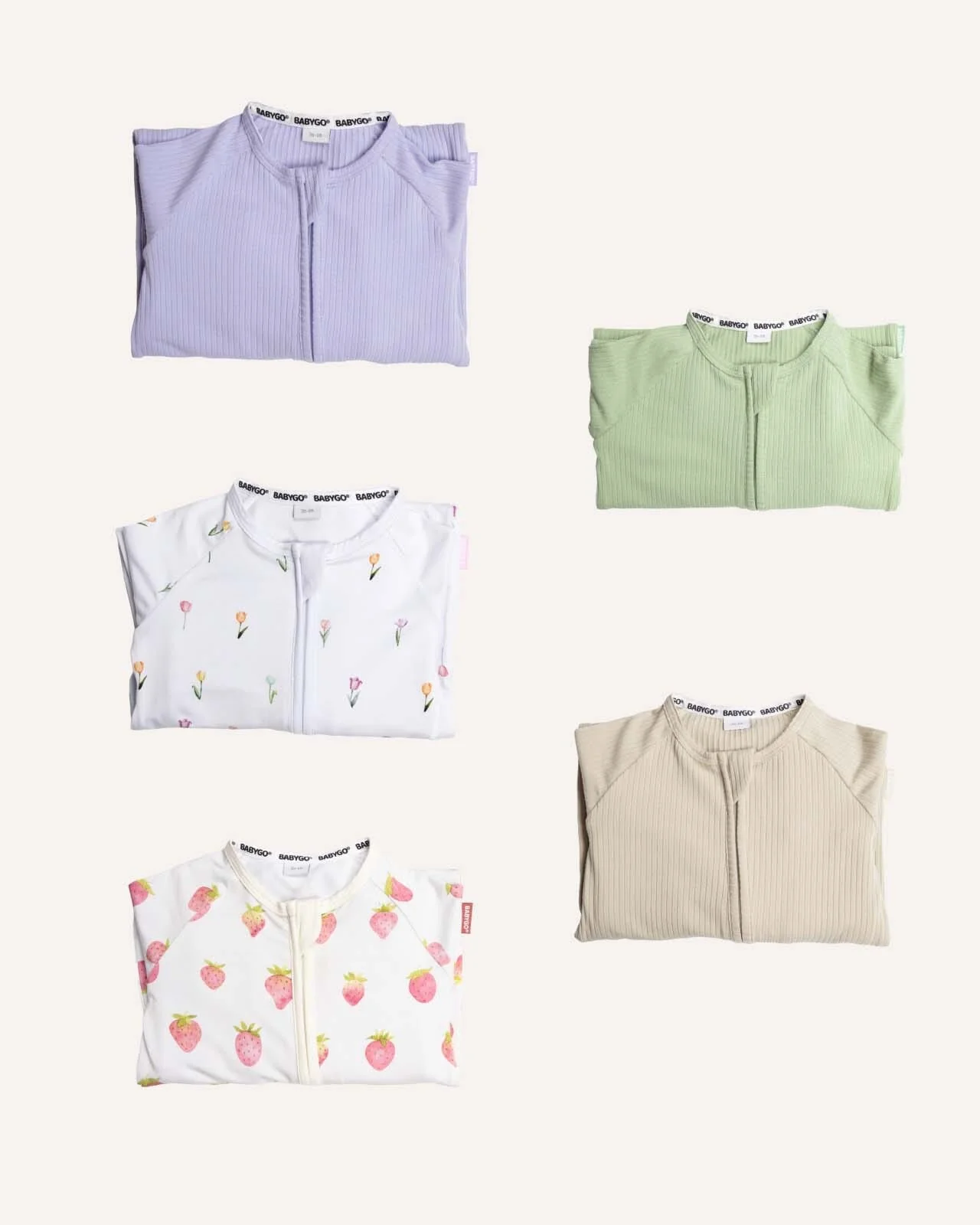 BABYGO® Zip Sleepsuit | 5 Pack | Spring Edit - Image 5