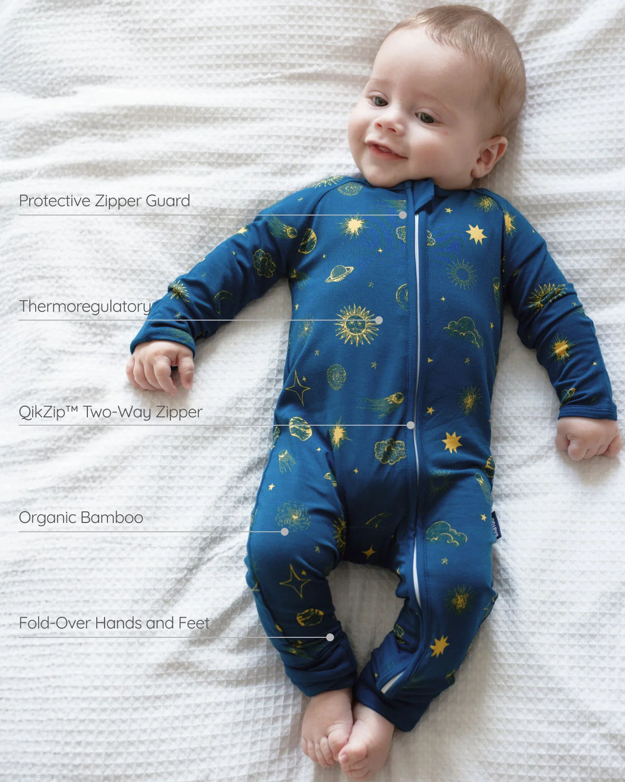 BABYGO® Midnight Moon Zip Sleepsuit - Image 3