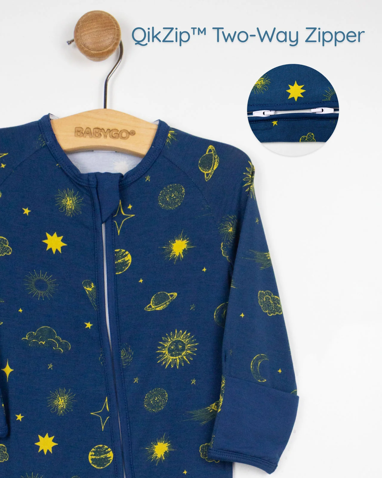BABYGO® Midnight Moon Zip Sleepsuit - Image 5