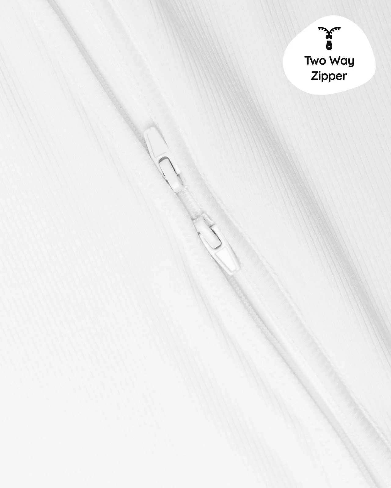 BABYGO® White Ribbed Zip Sleepsuit - Image 5