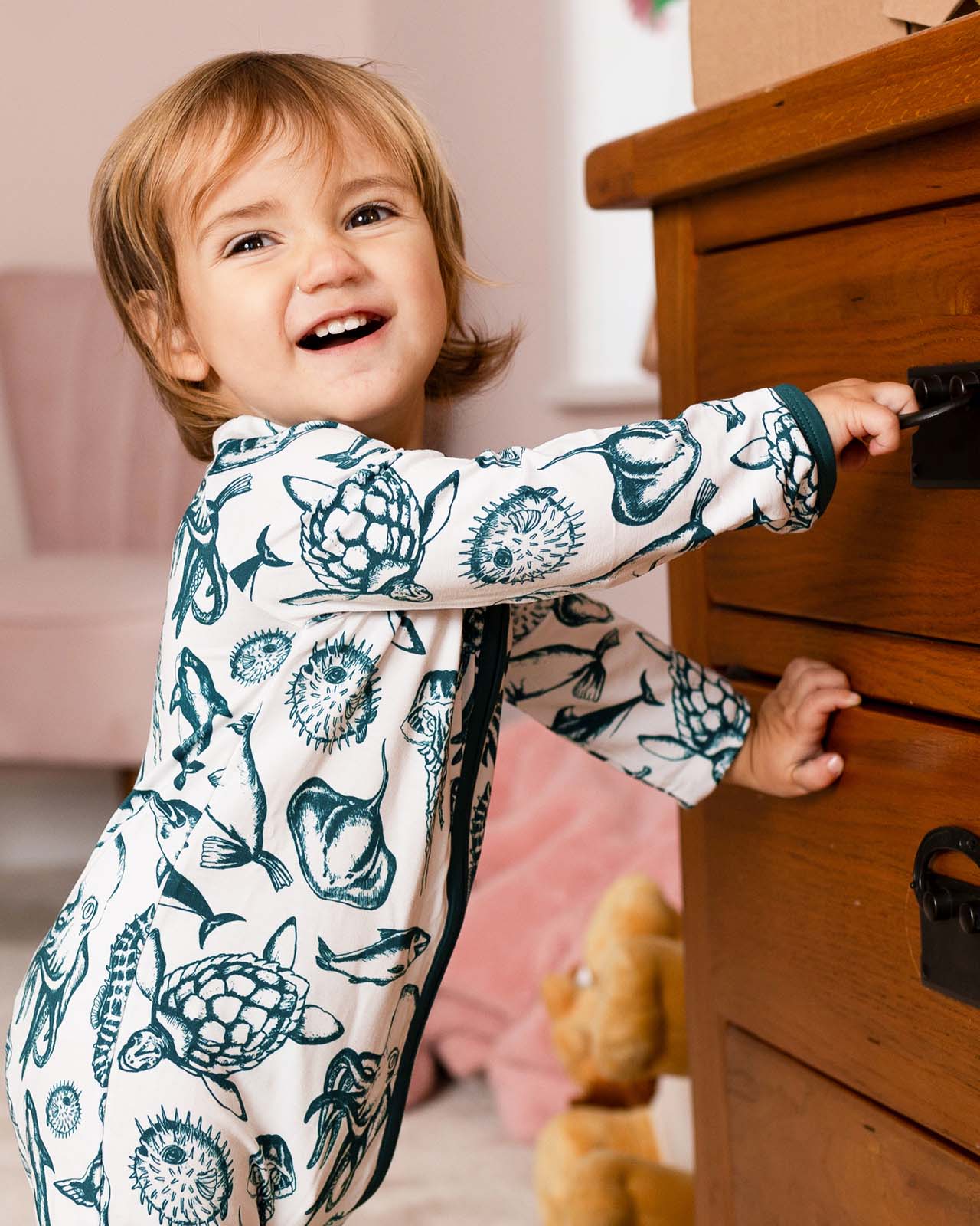 BABYGO® Sea Creatures Zip Sleepsuit - Image 3