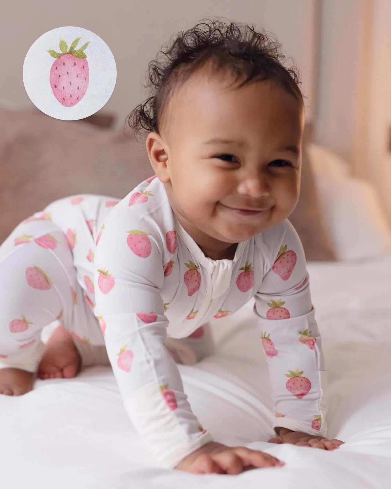 BABYGO® Strawberries & Cream Zip Sleepsuit - Image 4