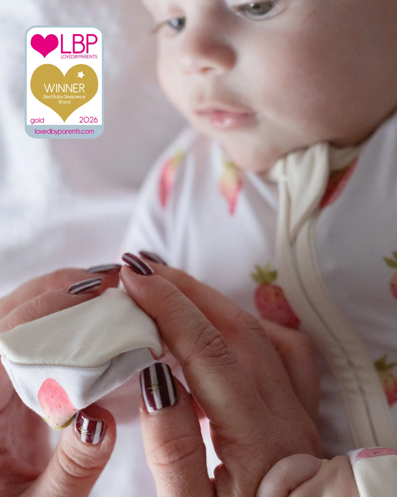 BABYGO® Strawberries & Cream Zip Sleepsuit - Image 6