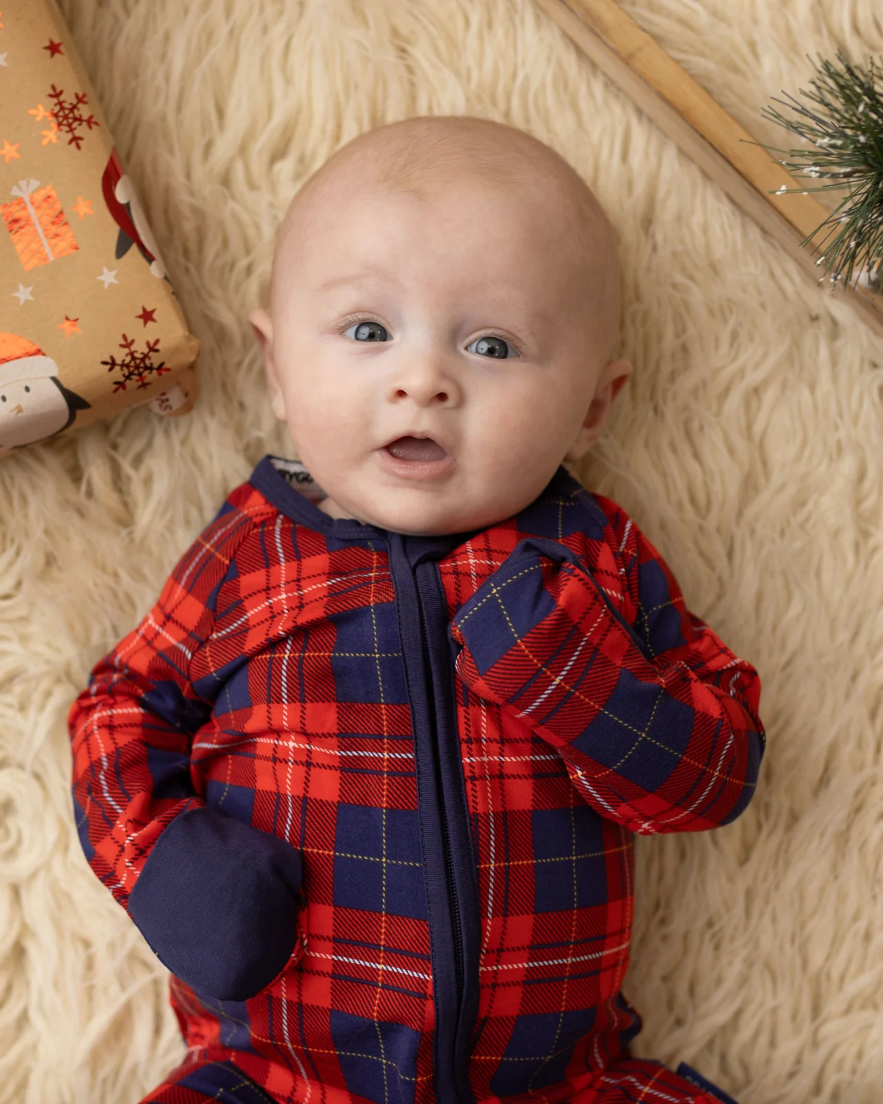 BABYGO® Tartan Zip Sleepsuit - Image 4