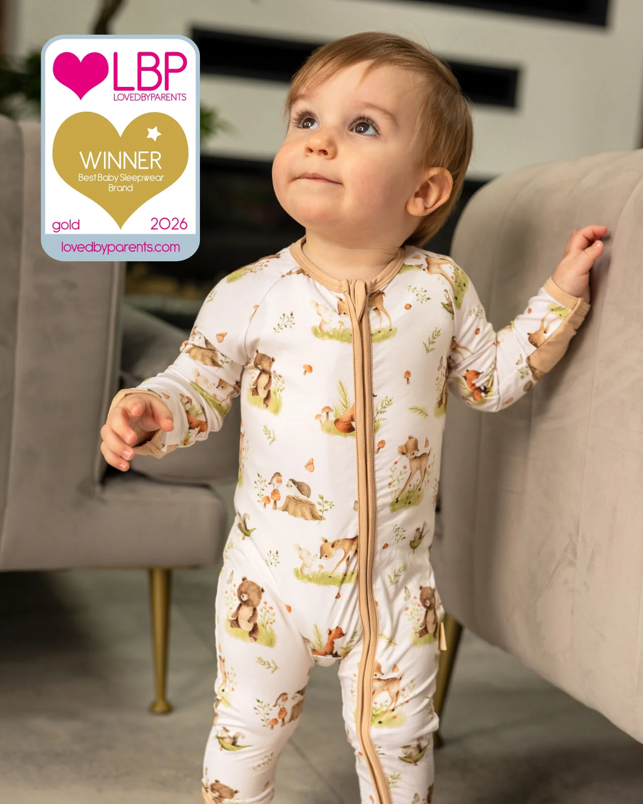 BABYGO® Woodland Zip Sleepsuit - Image 3